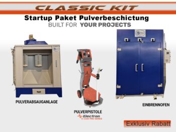 Neu Startup Paket Pulverbeschichtung + Entlackung Einbrennofen + Pulverabsauganlage+ Entlackungsbecken + Entlackungschemie