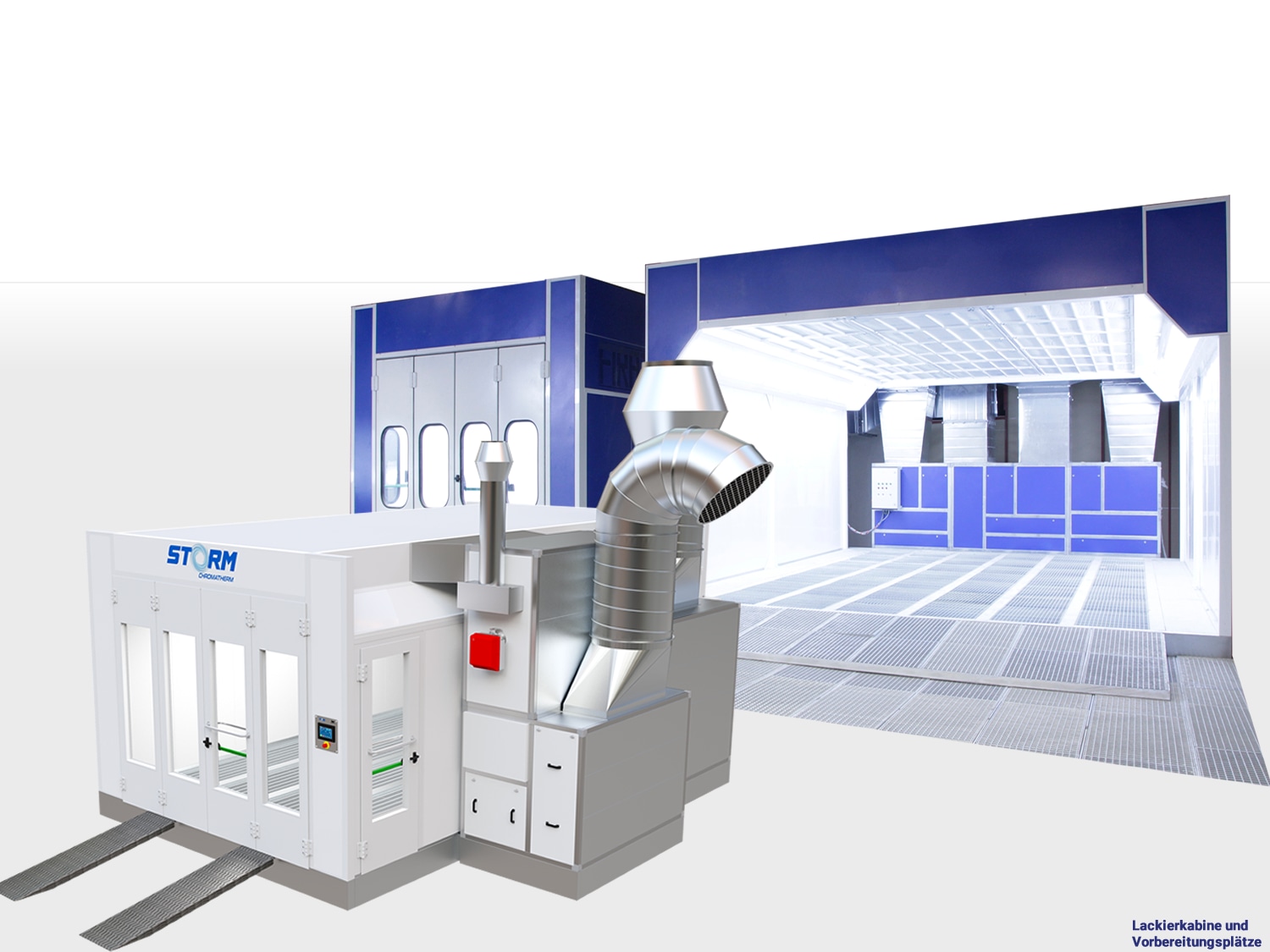 STARPAINT Industries Industrieausrüster für Oberflächentechnik in der Lackindustrie Austria, Germany, Switzerland, Netherlands, France, Belguim, Czechia, Poland, EU. Die Storm Chromatherm Lackier- und Trocknungsanlagen sind in Oberflur- Vorbereitungsplatz Trocknungsanlage Arbeitsplatz