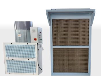 Industrielle Lackierkabine, Lackierkabine, Farbnebel, Zuluft, Abluftsystem, Absauganlage,